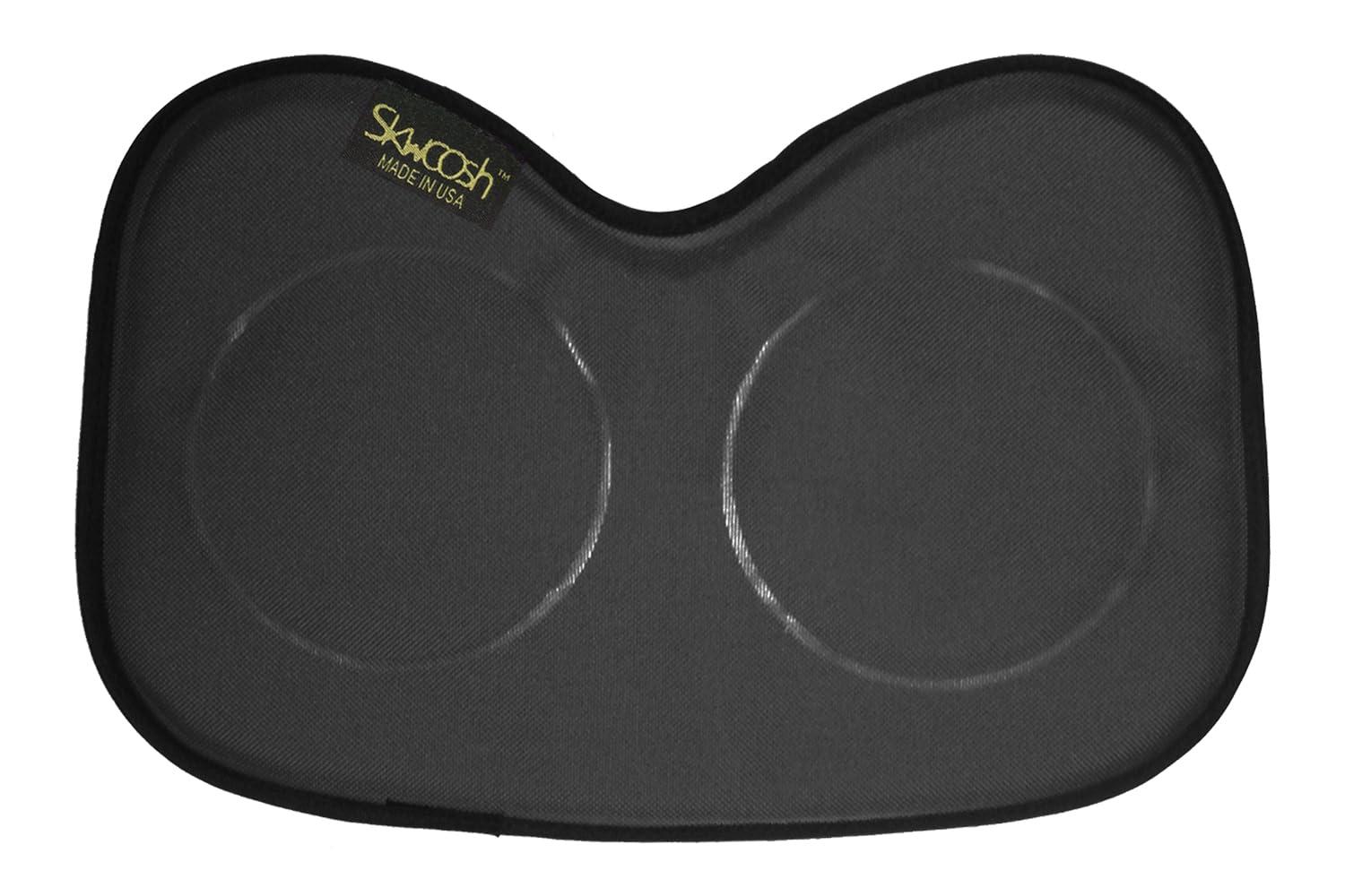 Skwoosh Skwoosh Row Pad Seat Cushion for Masters, Students, Scullers, Dragonboat, Outriggers, Accessories | Fits Concept2 | Gel Pressure Sitz Bone Comfort Relief | Made in USA (Black)