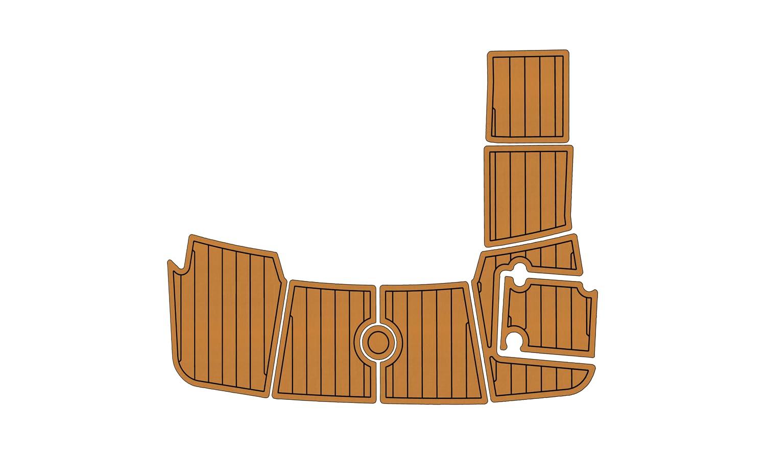 ATDEK ATDEK 2016 Monterey 196FS Swim Platform 1/4 6mm EVA Foam Faux Teak Deck Surfing Boat Fishing Boat Motorcycle Hurts Non-Slip mat Marine Floor (Browm Over Black)