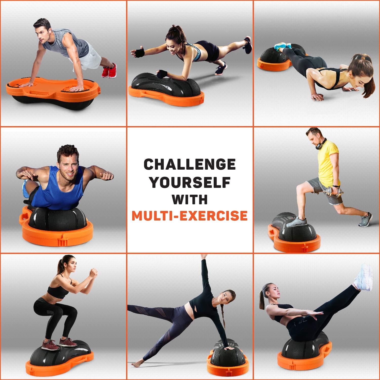 Yes4All Yes4All 1100lbs Balance Ball, Half Peanut Ball Exercise Workout Trainer, Fitness Yoga Equipment for Core Strength & Stability Push-up, Abs Workout