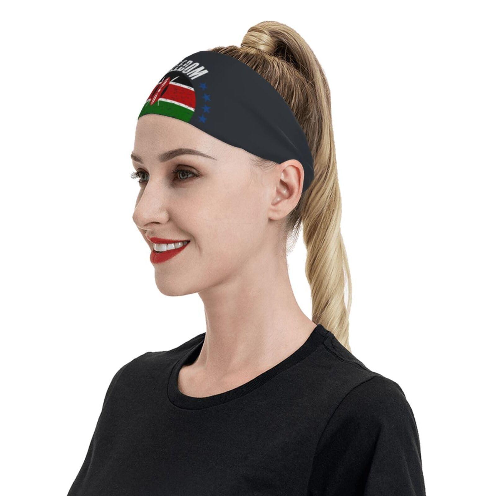 MULIHU The Kenya Flag and Freedom Headbands for Men Women Wicking Sports Sweatband for Running Basketball Yoga Hairbands