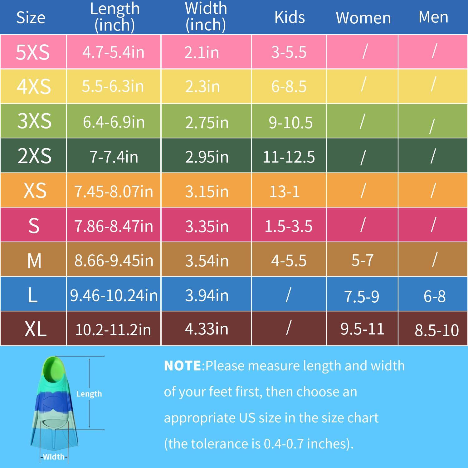 Foyinbet Foyinbet Kids Swim Fins,Kids Flippers Short Youth Swimming Fins for Lap Swimming Training for Children Girls Boys Beginner Small