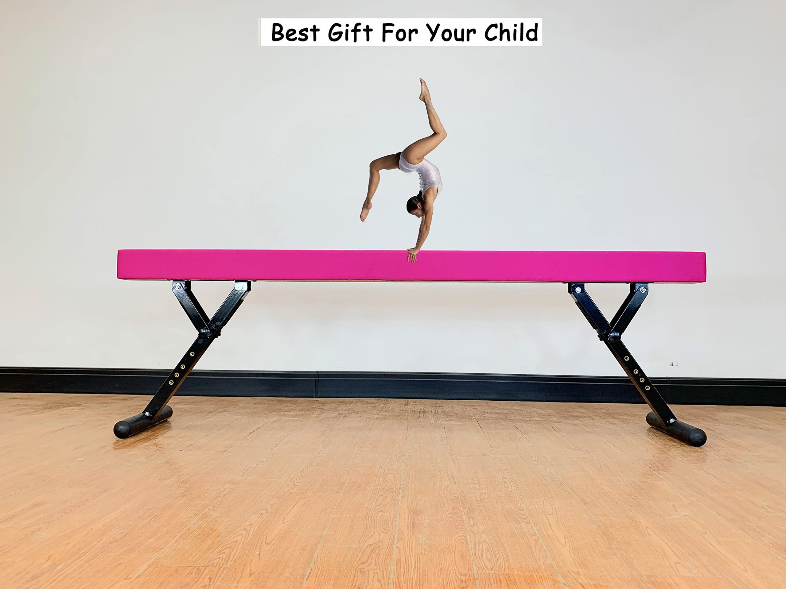 MARFULA MARFULA Adjustable Balance Beam 8 ft Gymnastic Beam adjustable height for Kids and Teenage of all gymnastic levels, Gymnastic Training Beam Gymnastic Equipment for athlete Home and Gym Club Use