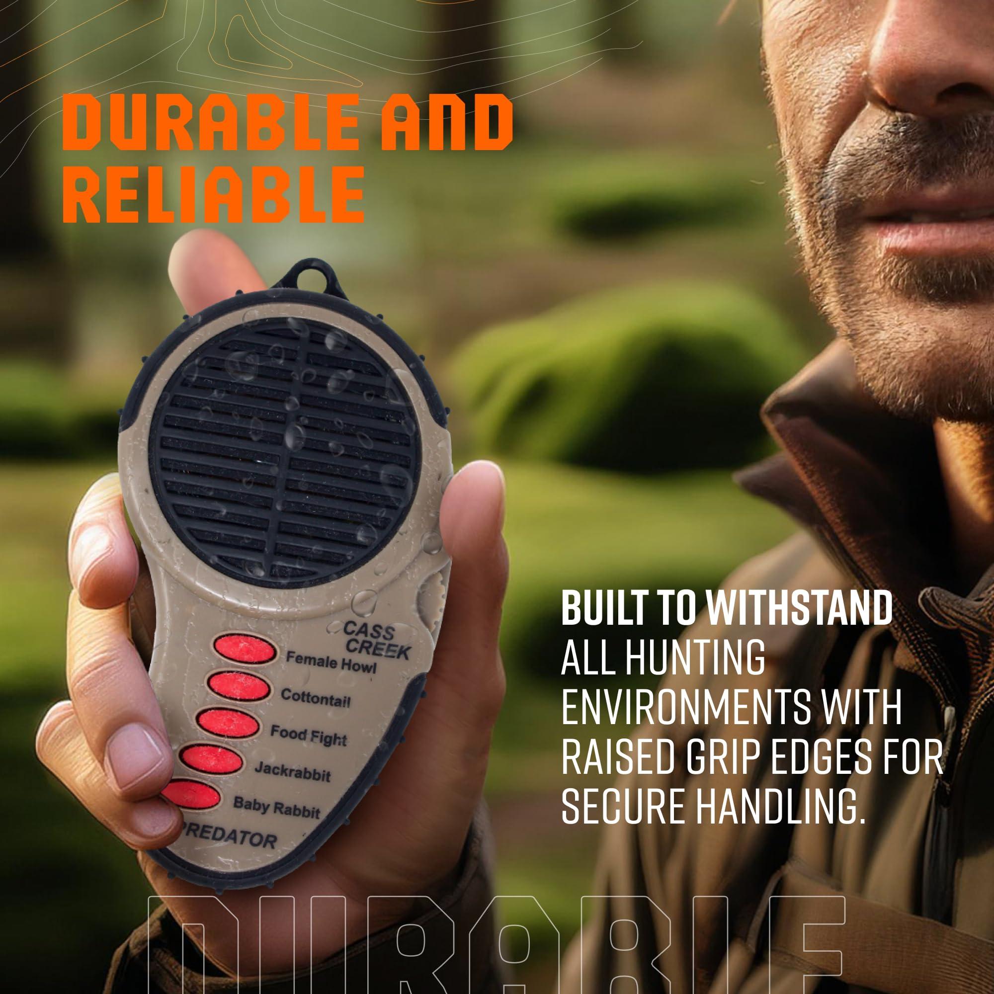 Cass Creek Cass Creek Ergo Predator Call, Handheld Electronic Game Call, CC010, Compact Design, 5 Calls In 1, Coyote Call, Expert Calls for Everyone, Brown, Black