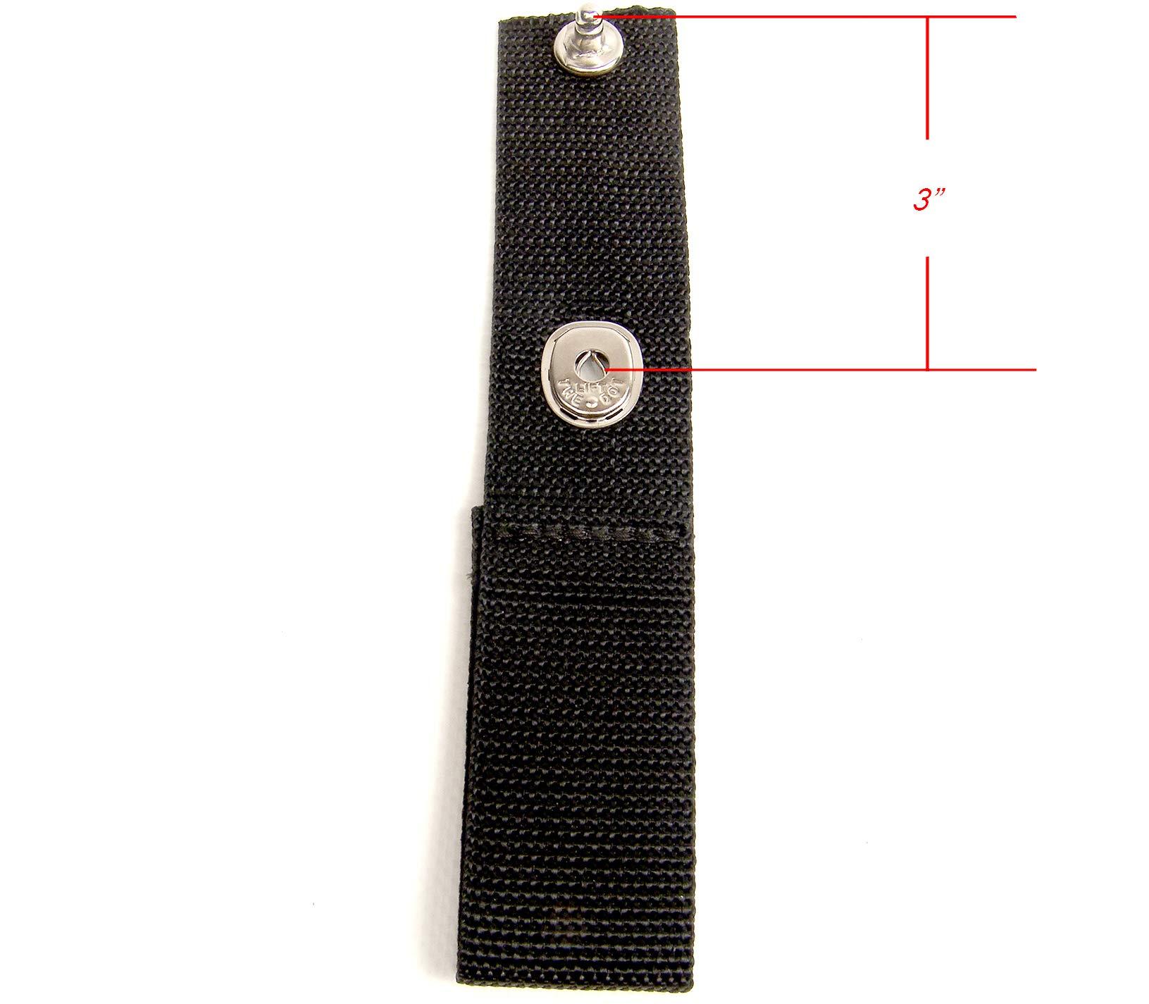 Extender Strap Extender Strap for Your Boat Cover, Lift The Dot Snap, Extends Length, Finger Loop Built in (3\" Inch, Black)