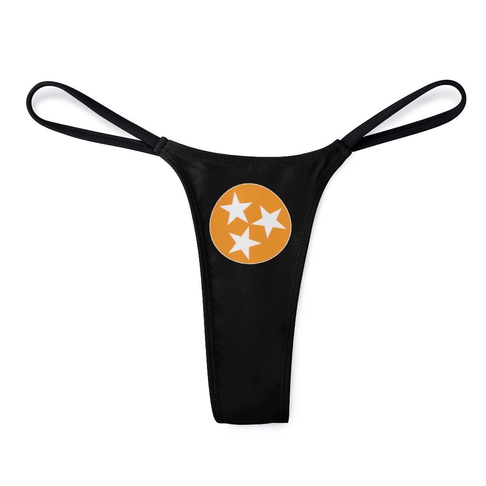 BAIKUTOUAN BAIKUTOUAN Flag of Tennessee Women's G-String Thongs Low Rise Hipster Underwear Stretch T-Back Panties L