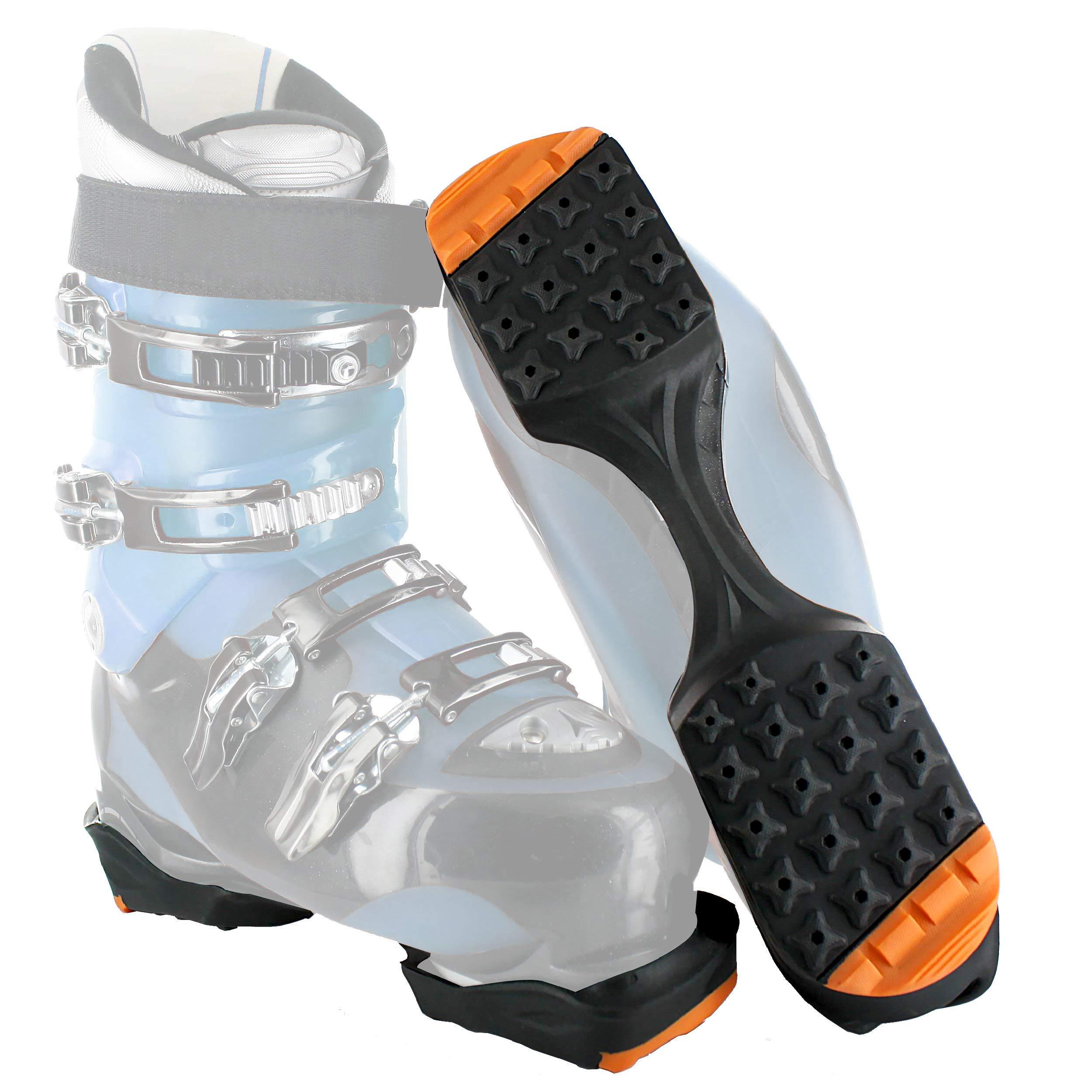 Yaktrax Yaktrax SkiTrax Ski Boot Tracks Traction and Protection Cleats (1 Pair), Medium, Black/Orange