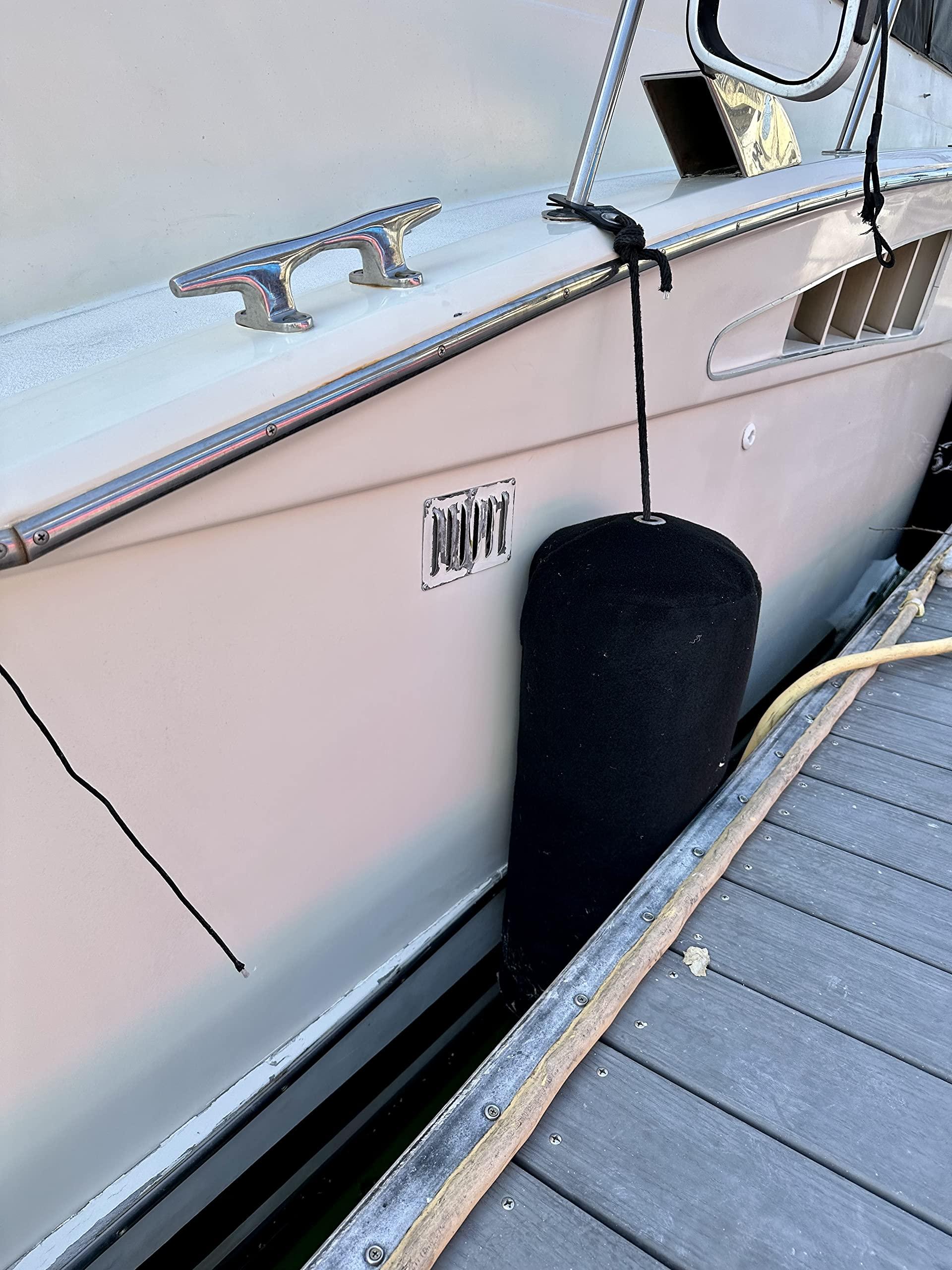 Cape Marine Center Line Heavy Duty Boat Fender Covers (8 \"x 20\", with Bottom Cap, Forest Green)