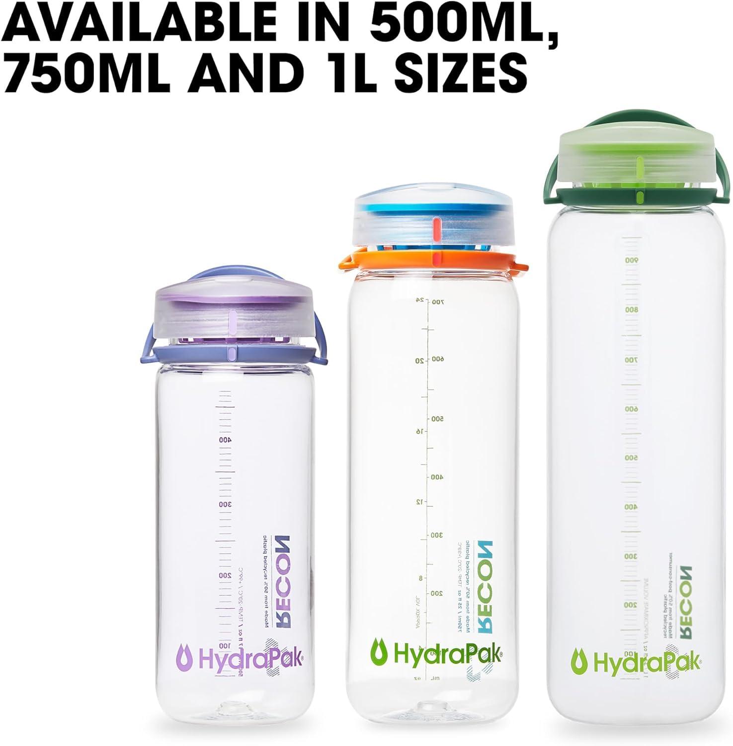 HydraPak HydraPak Recon Twist & Sip - Wide Mouth Recycled Plastic Water Bottle (24oz or 32oz) - Eco Friendly, BPA Free, Easy Carry, 500ml/17oz (2-Pack), Confetti