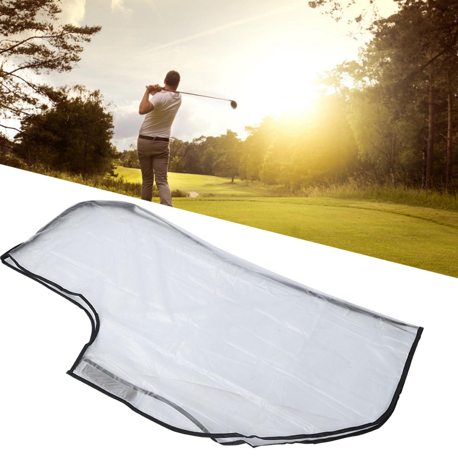 PerGar Golf Bag Rain Hood, Waterproof Golf Bag Rain Cover with Clear PVC, Golf Bag Rain Protection Cover for Golf Push Carts, Heavy Duty Club Bags Raincoat for Golfer