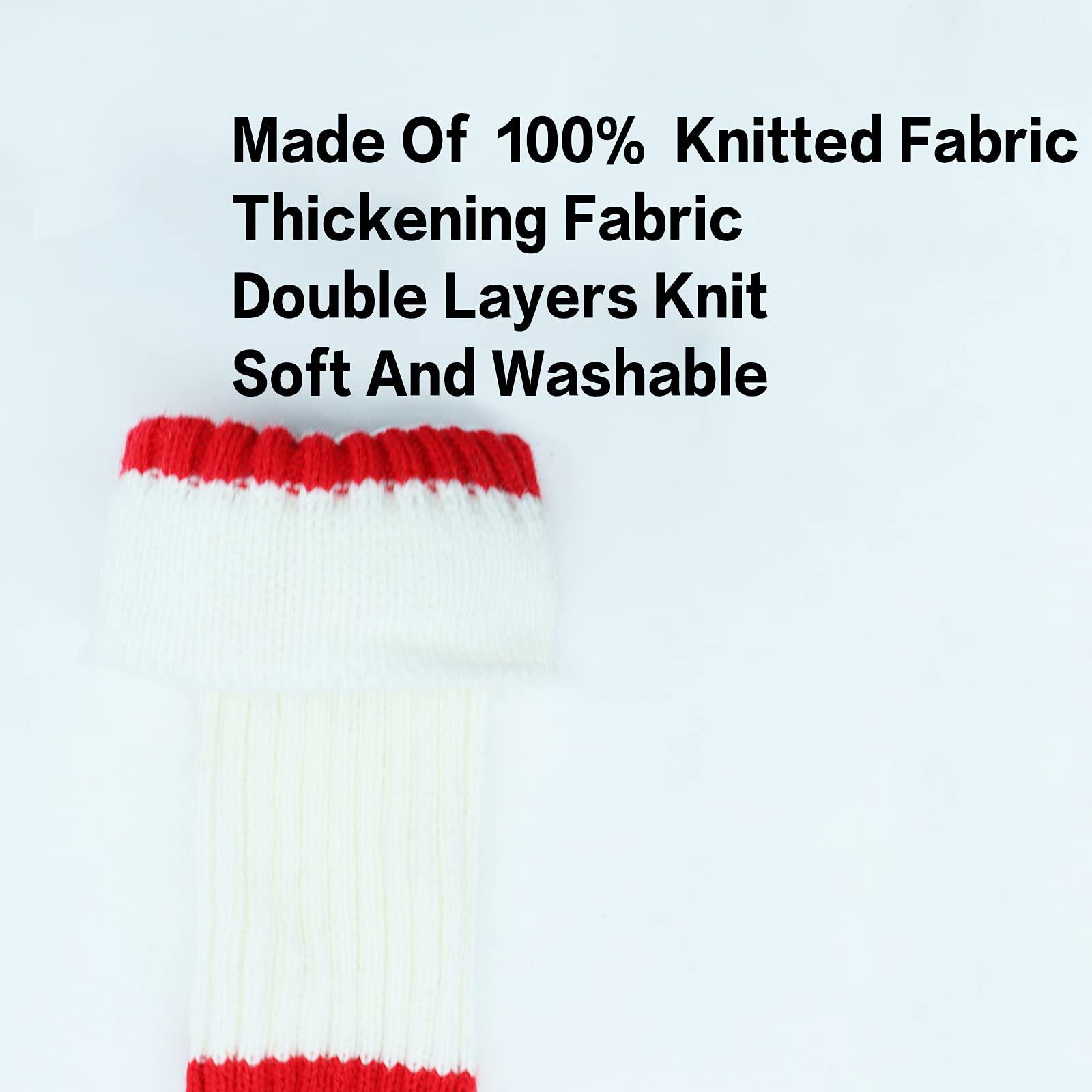 Amy Sport Golf Head Covers Knitted Woods Driver Fairway Hybrid Pom Pom Cover Washable Soft Kint Headcover 1 3 5 for Men Women Kids Sold in Separate (White&Black&Red Stripes, #1 Driver)