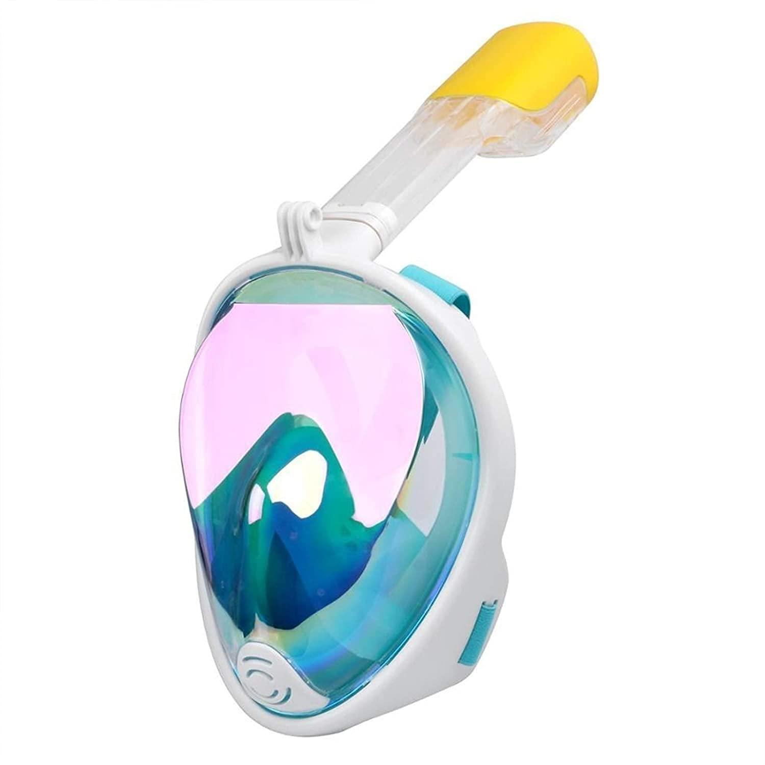 Goggles Dive Mask Diving Mask Scuba Mask Safe Underwater Anti Fog Full Face Snorkeling Mask Swimming Snorkel Diving Equipment for Women and Men LQHZWYC (Color : White, Size : L-XL)