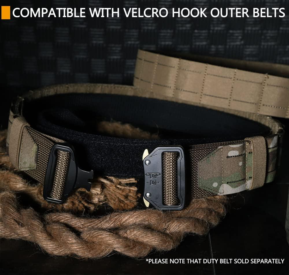 KRYDEX KRYDEX Tactical Inner Belt 1.5 Inch Loop Liner Under Belt for Outer Duty Belt (Black, M:(34\"-37\"))