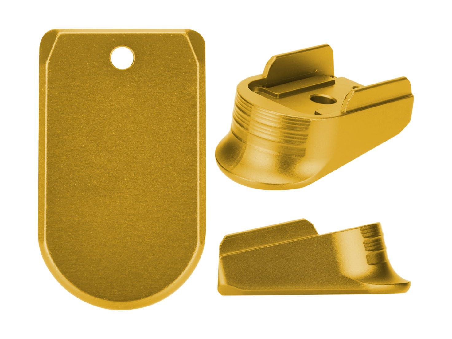 NDZ Performance NDZ Performance Magazine Base Plate Finger Extension for Sig P365 .380 ACP, Laser Engraved Anodized Aluminum in Gold - 2A Second Amendment Emblem