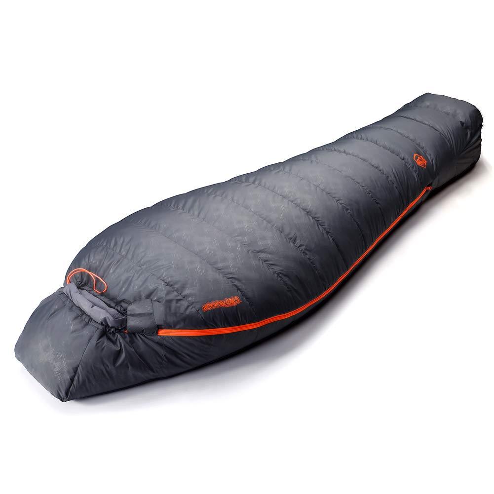 ZOOOBELIVES ZOOOBELIVES 10 Degree F Hydrophobic Down Sleeping Bag for Adults - Lightweight and Compact 4-Season Mummy Bag for Backpacking, Camping, Mountaineering and Other Outdoor Activities Alplive D1500