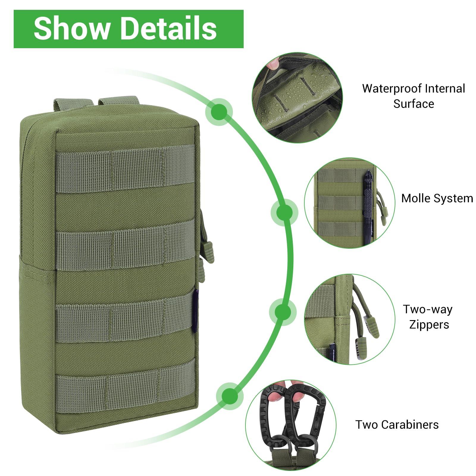 FUNANASUN FUNANASUN 2 Pack Molle Pouches Tactical Pouch Small Molle Pouch Compact Water-Resistant EDC Pouch Molle Bag