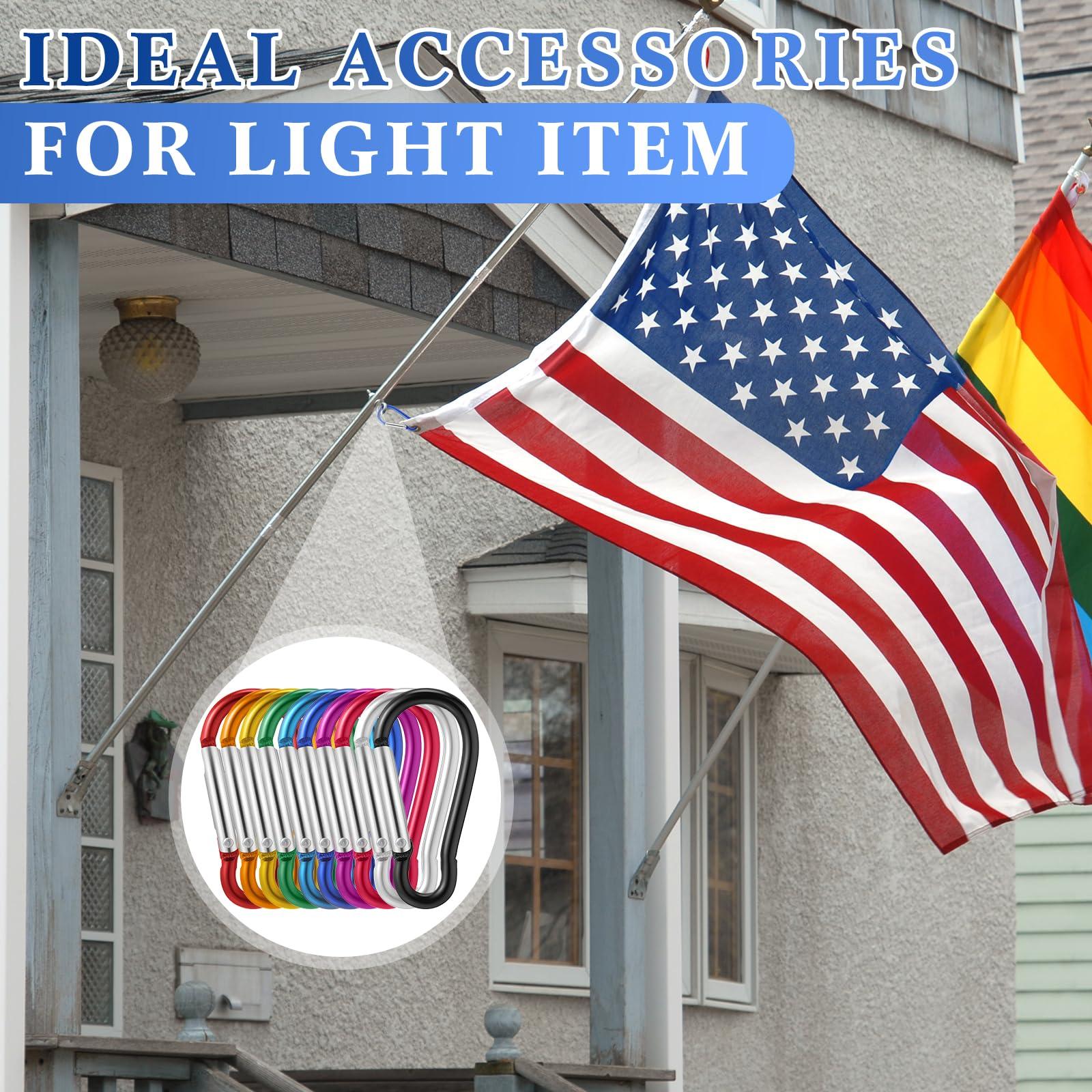 Yaocom Yaocom 300 Pcs 2\" Carabiner Bulk Spring Snap Hooks Bulk Aluminum Alloy Clip Keychain for Hanging Camping Hiking Traveling Fishing Outdoor Activities(Colorful)