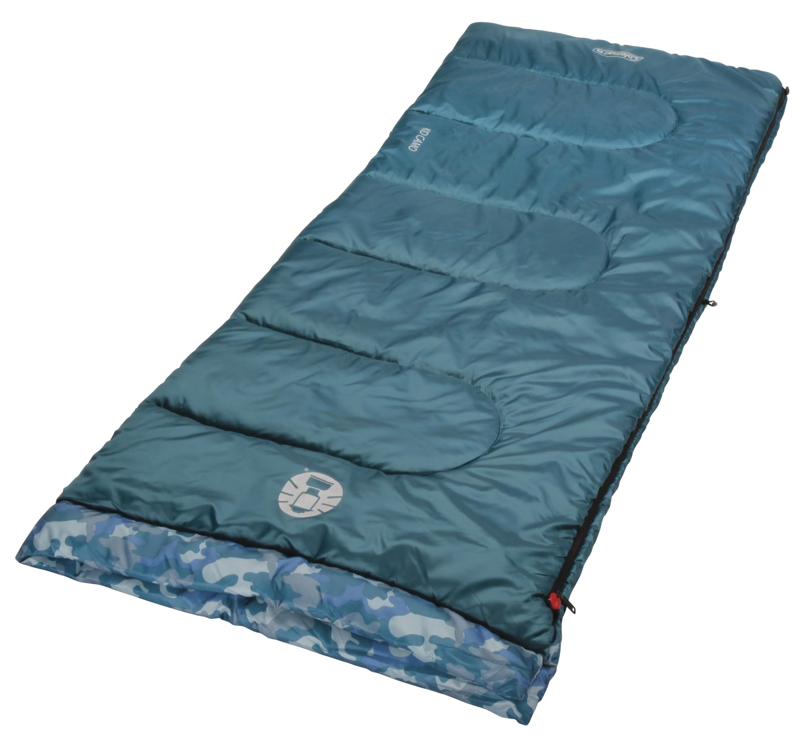 Coleman Coleman Kids 45F Sleeping Bag, Comfortable Youth Sleeping Bag for Sleepovers & Camping, Fits Children up to 5ft 5in Tall, Lightweight and Warm Sleeping Bag for Indoor/Outdoor Use, Machine Washable