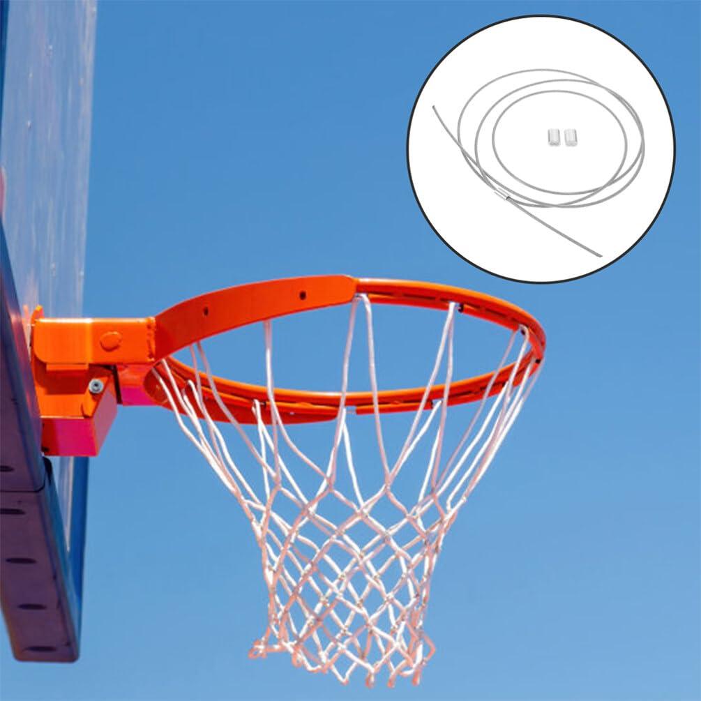 HANABASS HANABASS 2Pcs String Basketball Net Stringing Basketball Hoop Replacement Threading Steel Wire Fixing Cord Net Threading Overmolding Cable for Repair