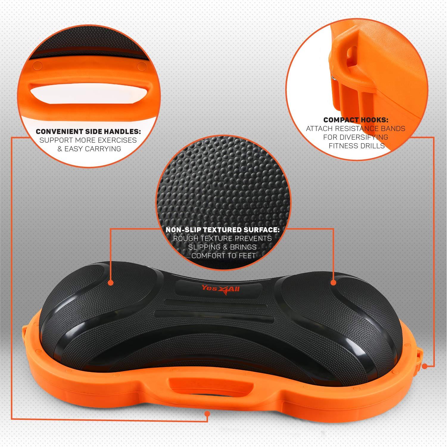 Yes4All Yes4All 1100lbs Balance Ball, Half Peanut Ball Exercise Workout Trainer, Fitness Yoga Equipment for Core Strength & Stability Push-up, Abs Workout