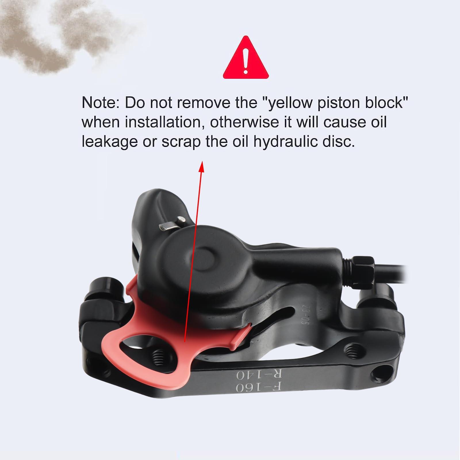 Hycline Hycline Ebike Hydraulic Disc Brake Set: Zoom H875E 2-Pistons 2-PIN Power-Off Electric Bike Right Brake Levers with Rear Calipers PM/is Adapter