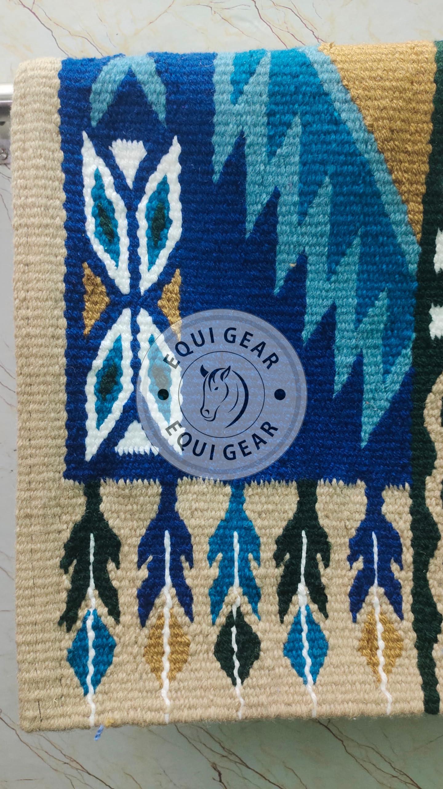 EQUIEMPRESS EQUIEMPRESS Western Ranch Saddle pad/New Zealand Wool Horse Western Saddle Blanket Top Wool Pad Sensor Flex (Customization Available) A568 (34" x 34")