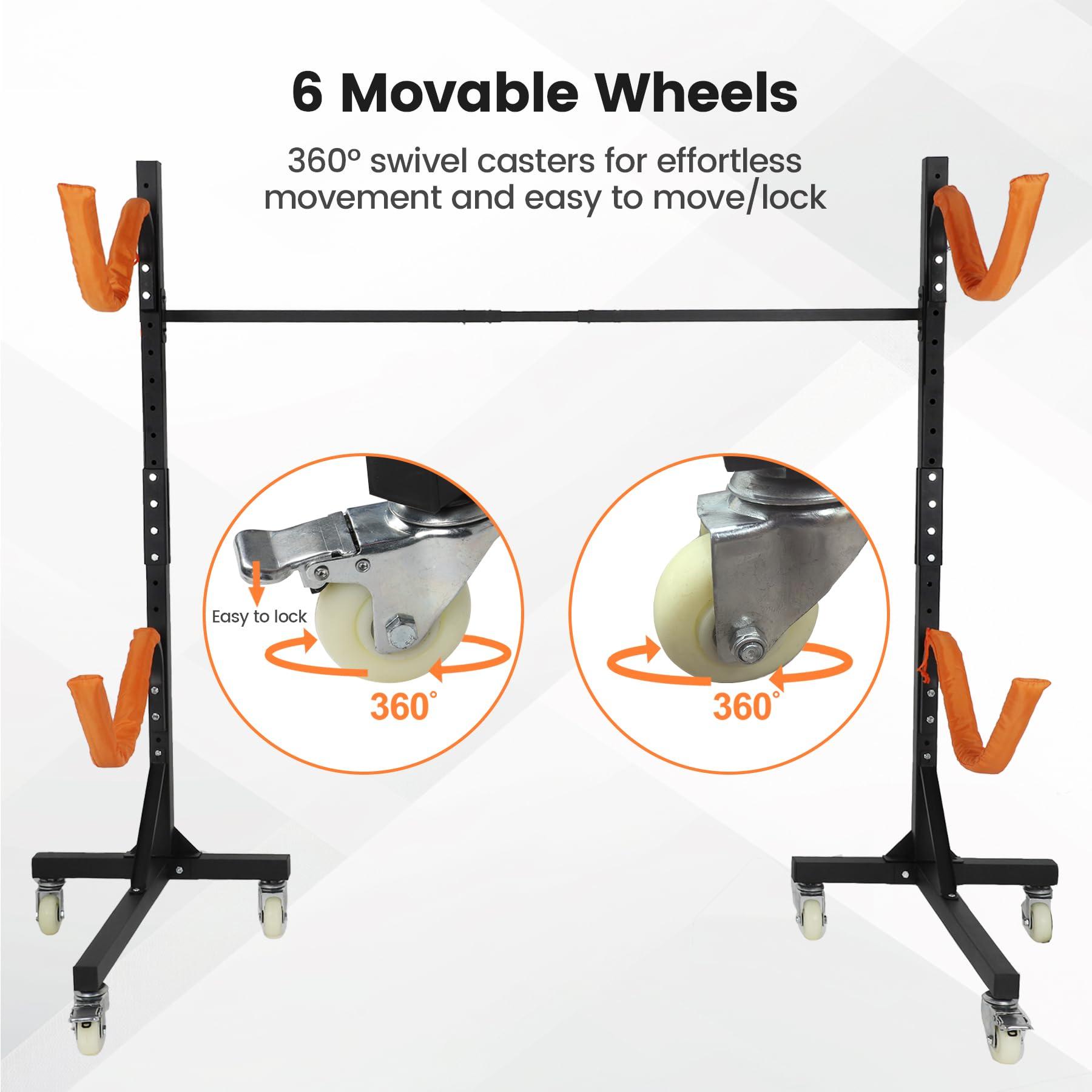 Neorexon Neorexon Freestanding Kayak Storage Rack, Kayak Racks for Outdoor Storage 2 Kayak, Kayak Stand Heavy Duty Storage for Kayaks, Canoes, SUP and Surfboards