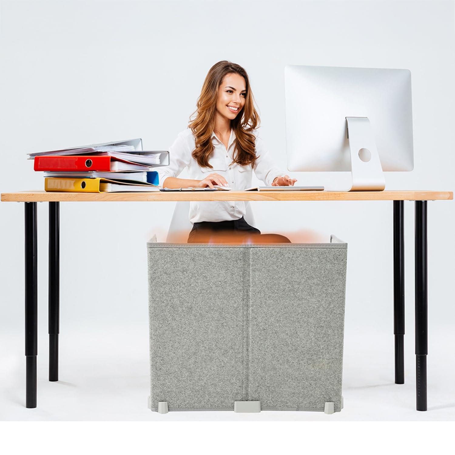 WHISPERHEAT WHISPERHEAT Under Desk Warmer - Silent and Energy Efficient - Personal Under Desk Heater for Legs and Feet - for Office and Home - with Thermostat and Timer