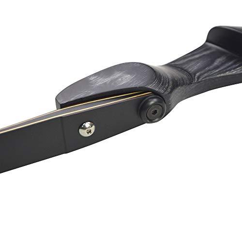 ZSHJG ZSHJGJR Archery 60 Inch Takedown Recurve Bow ILF Bow Riser 30lbs-60lbs Right Handed Traditional Bow Hunting Longbow Adult and Beginner Bow Target Practice Longbow (30lbs, Black Bow)