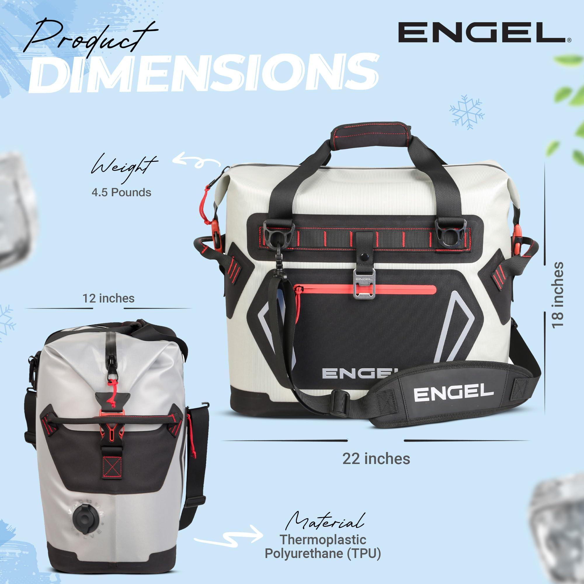 ENGEL Engel HD30 High-Performance Soft Sided Tote Cooler - Durable, Leak-Proof, Portable Ice Chest for Camping, Fishing, Tailgating & Outdoor Activities - Long-Lasting Cold Retention