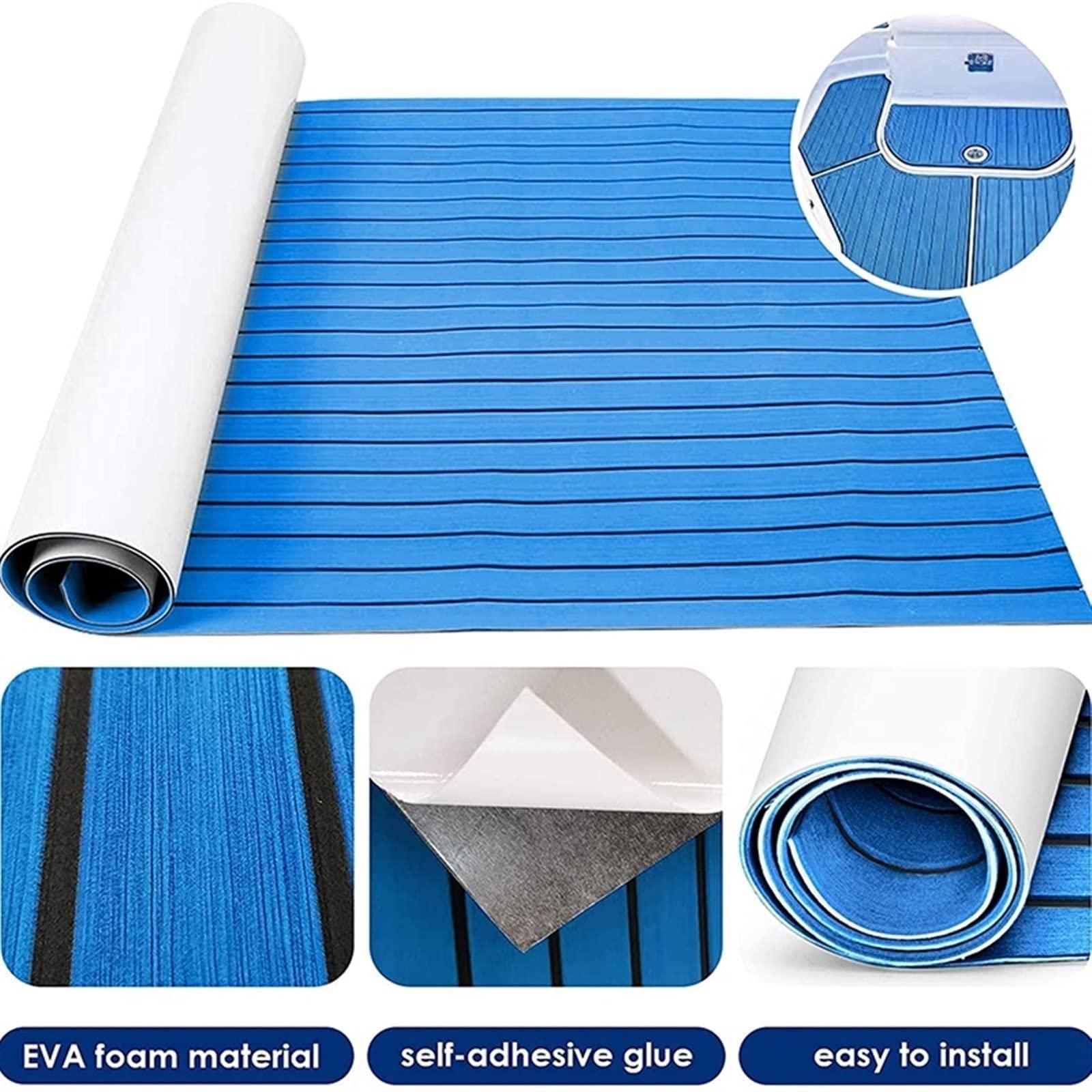 WKXTECZT WKXTECZT Boat Flooring EVA Foam Boat Decking Marine Carpet Sea Deck Boat Flooring Sheet Self-Adhesive Marine Flooring for Fishing Boat Kayak Yacht RV Swimming,Blue,240cmX90cm