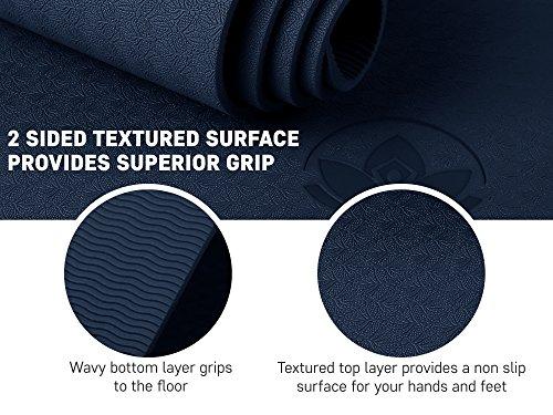 Clever Yoga Clever Yoga Mat BetterGrip Eco-Friendly Recyclable Non-Slip and Durable TPE 6mm or 1/4\" Thick - (Black)