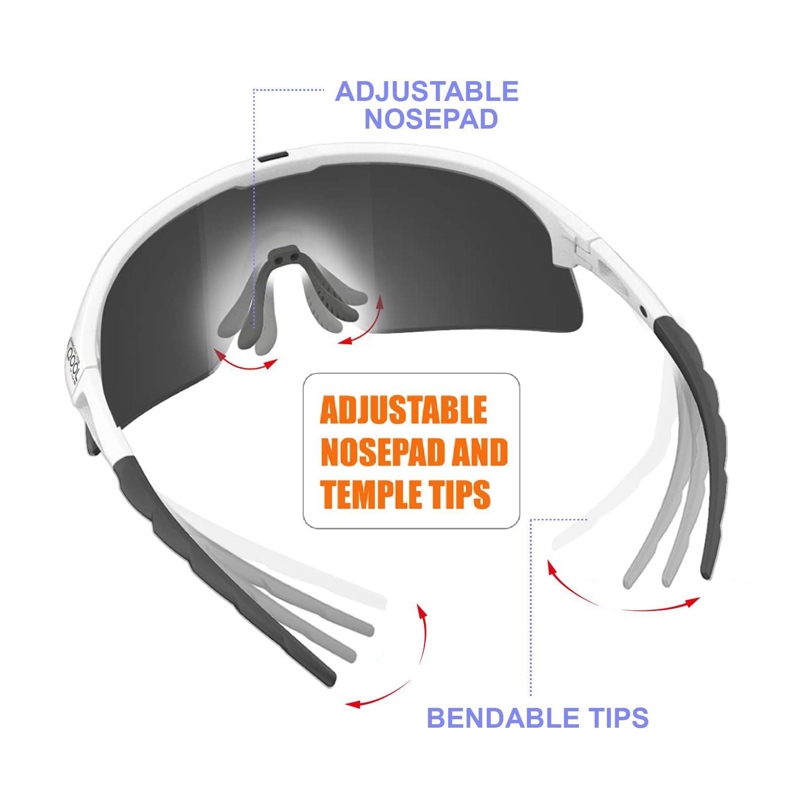 Living out your qool time Living out your qool time Polarized shield warp around Cycling Sunglasses Men Women Baseball ski Triathlon Volleyball Running pickleball 118