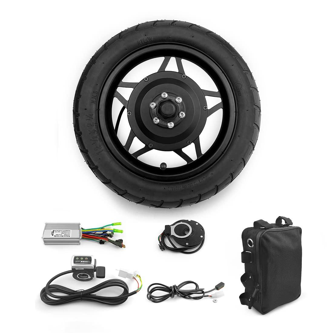 L-faster L-faster 12 Inch Hub Motor Bike Conversion Kit with Thumb Throttle and Pedal Assist Sensor for Scooter Bicycle Front Wheel with tire (36V 250W Black)