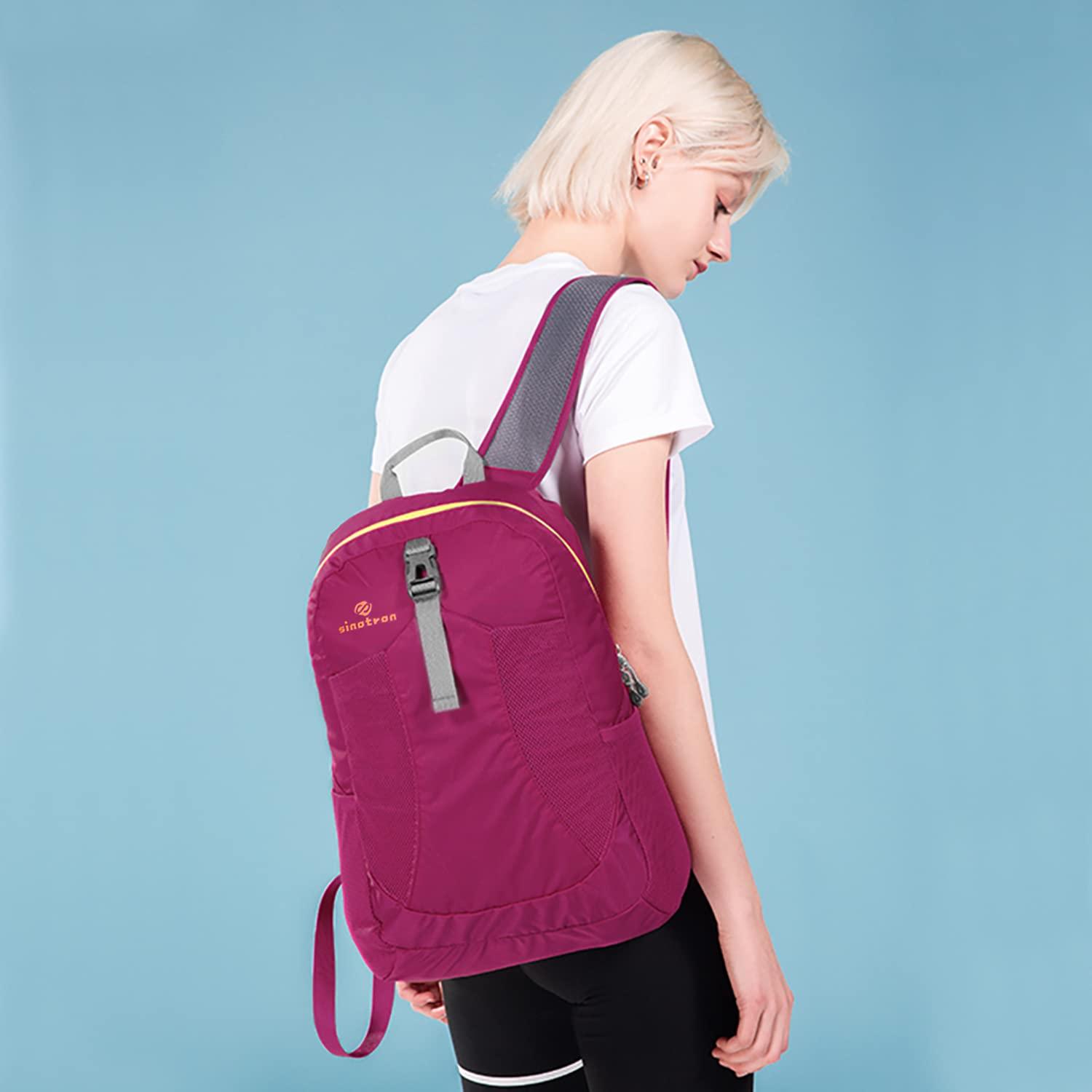 sinotron sinotron Lightweight Packable Backpack, Small Foldable Hiking Backpack Day Pack for Travel Camping Outdoor Vacation (Red)