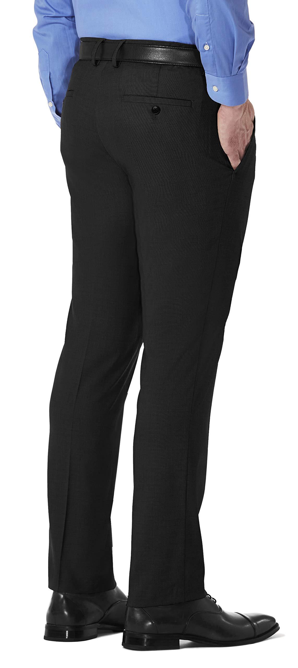 Kenneth Cole Reaction Kenneth Cole Reaction Men's Slim Fit Solid Performance Dress Pant, Black, 36W x 32L