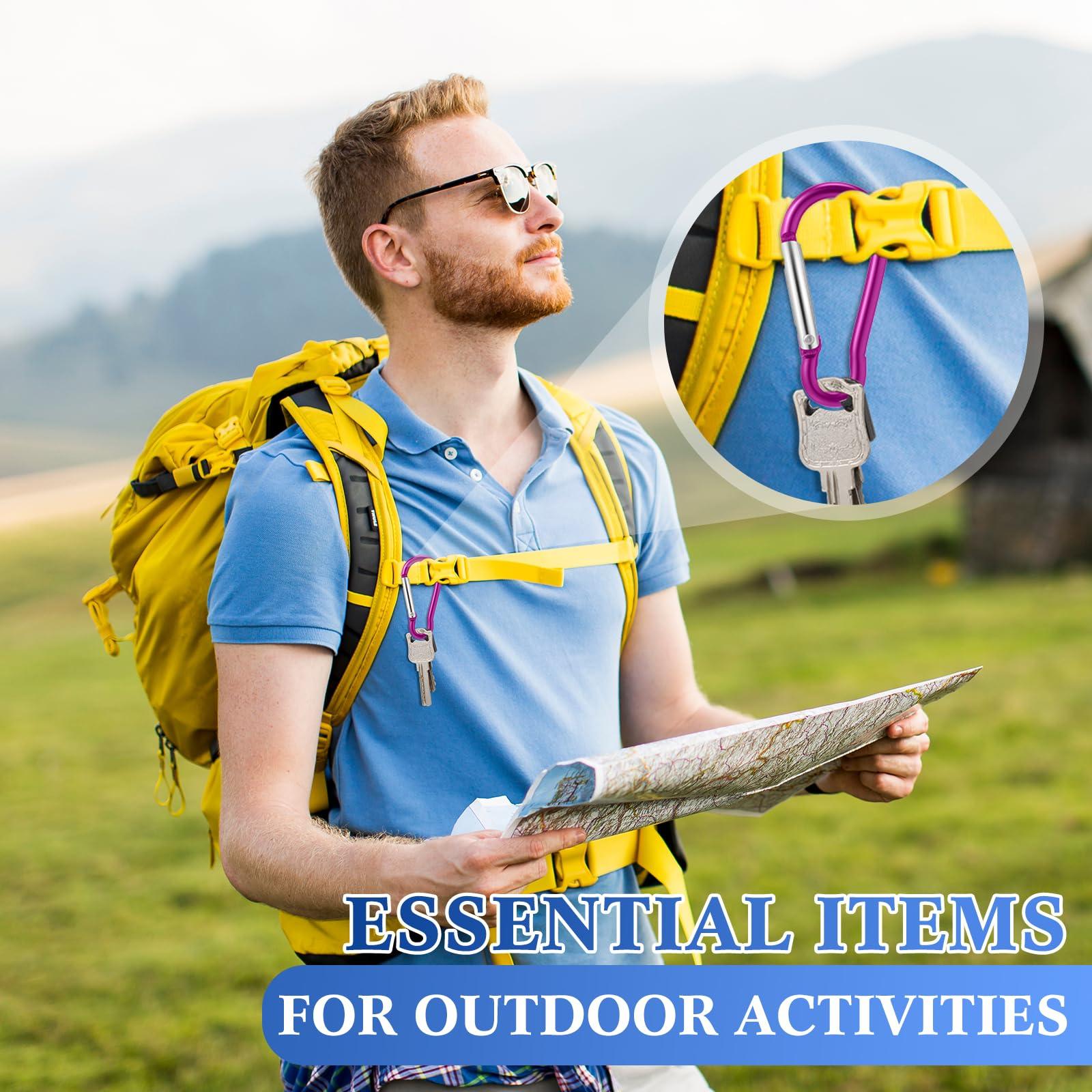 Yaocom Yaocom 300 Pcs 2\" Carabiner Bulk Spring Snap Hooks Bulk Aluminum Alloy Clip Keychain for Hanging Camping Hiking Traveling Fishing Outdoor Activities(Colorful)