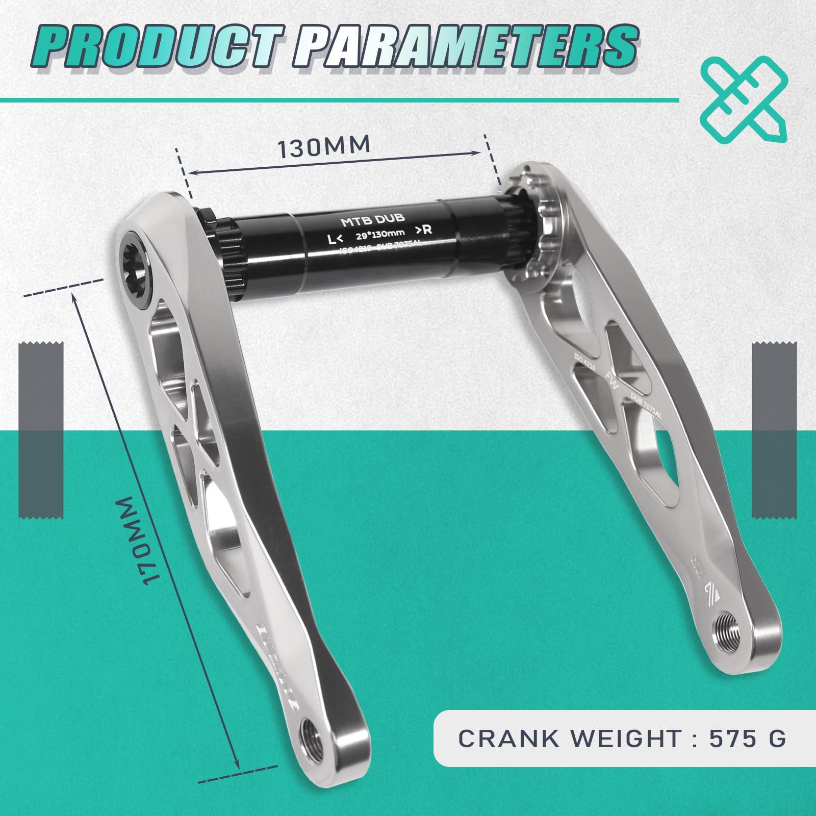 BUCKLOS BUCKLOS MTB Mountain Bike 7075 Aluminum Alloy Crank Arm Set with Bottom Bracket and Bicycle Chainring 32T 34T 36T 38T 6mm Narrow Wide Chainring