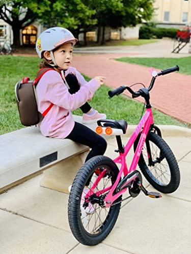 RoyalBaby Royalbaby EZ Kids Bike, 16 Inch Balance Pedal Convertable Bicycle, Easy Learn Balancing to Biking Boys Girls Ages 4-7 Years Beginners, 16" Wheel Pink