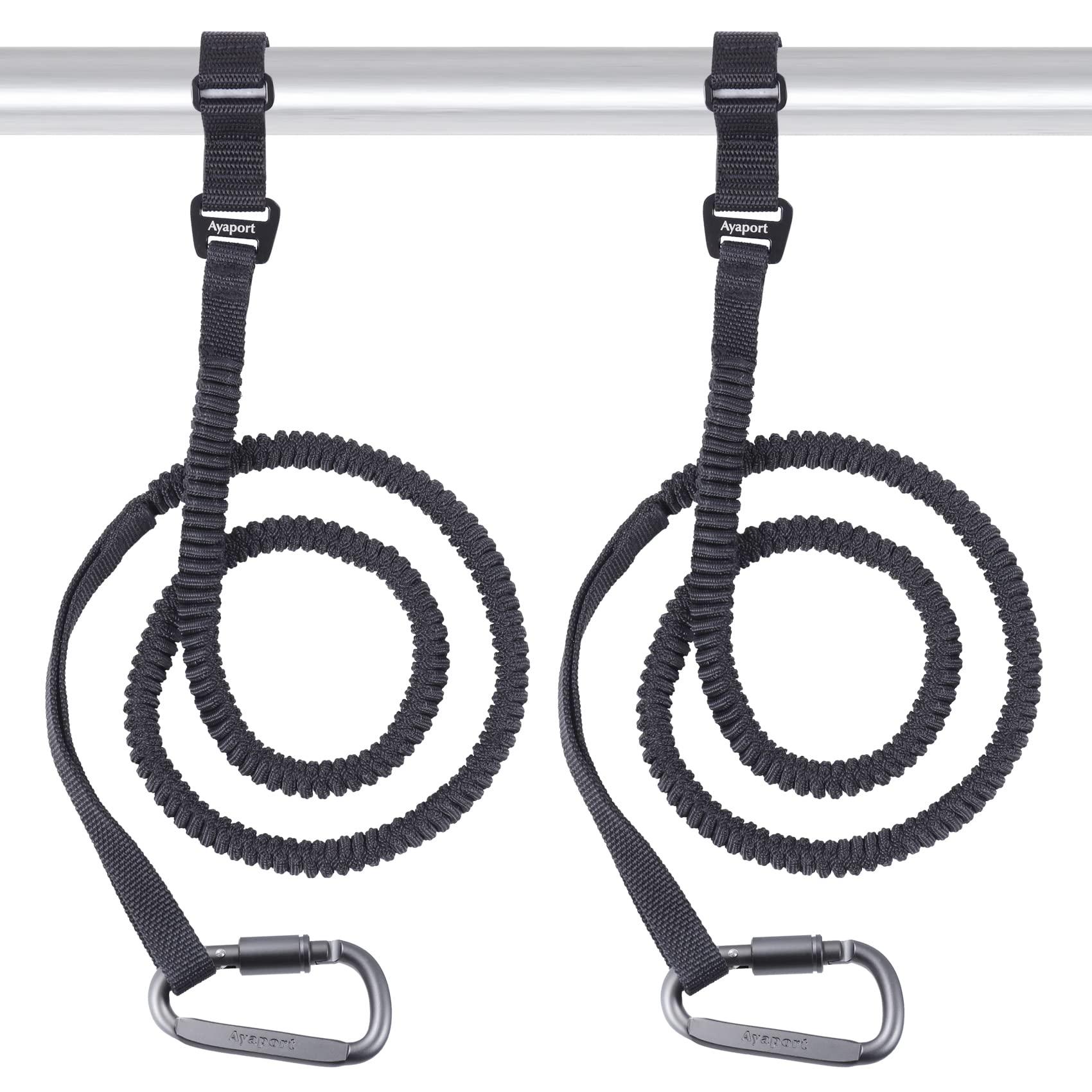 Ayaport Ayaport Kayak Paddle Leash Kayak Accessories for Kayaking Fishing SUP Sail Gear Canoe (Black-2PK, 36"-72")