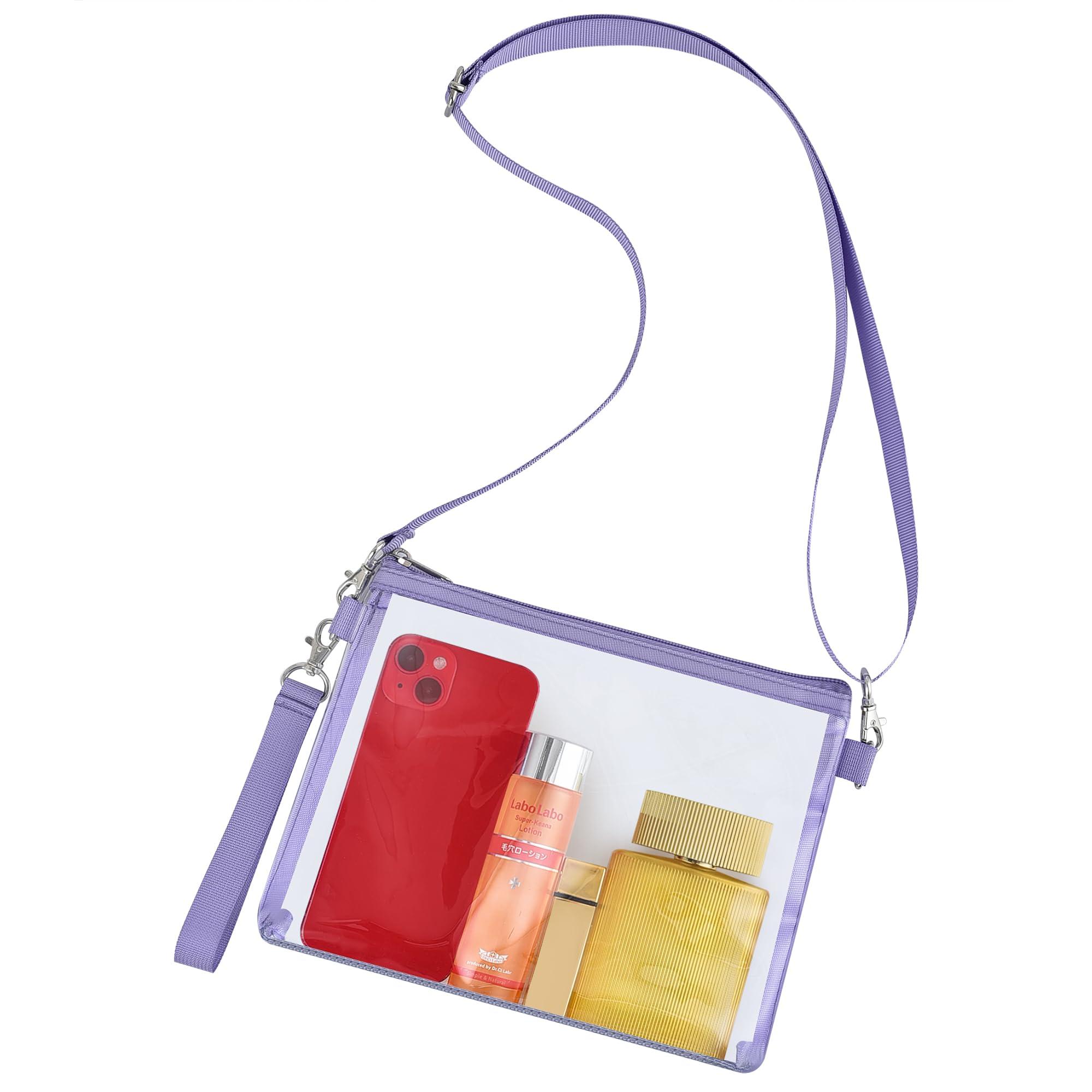 Bagenius Bagenius Clear Purse Stadium Approved for Women, Transparent Clear Bag with Removable Straps for Work Festival Sporting Events and Concert - Purple