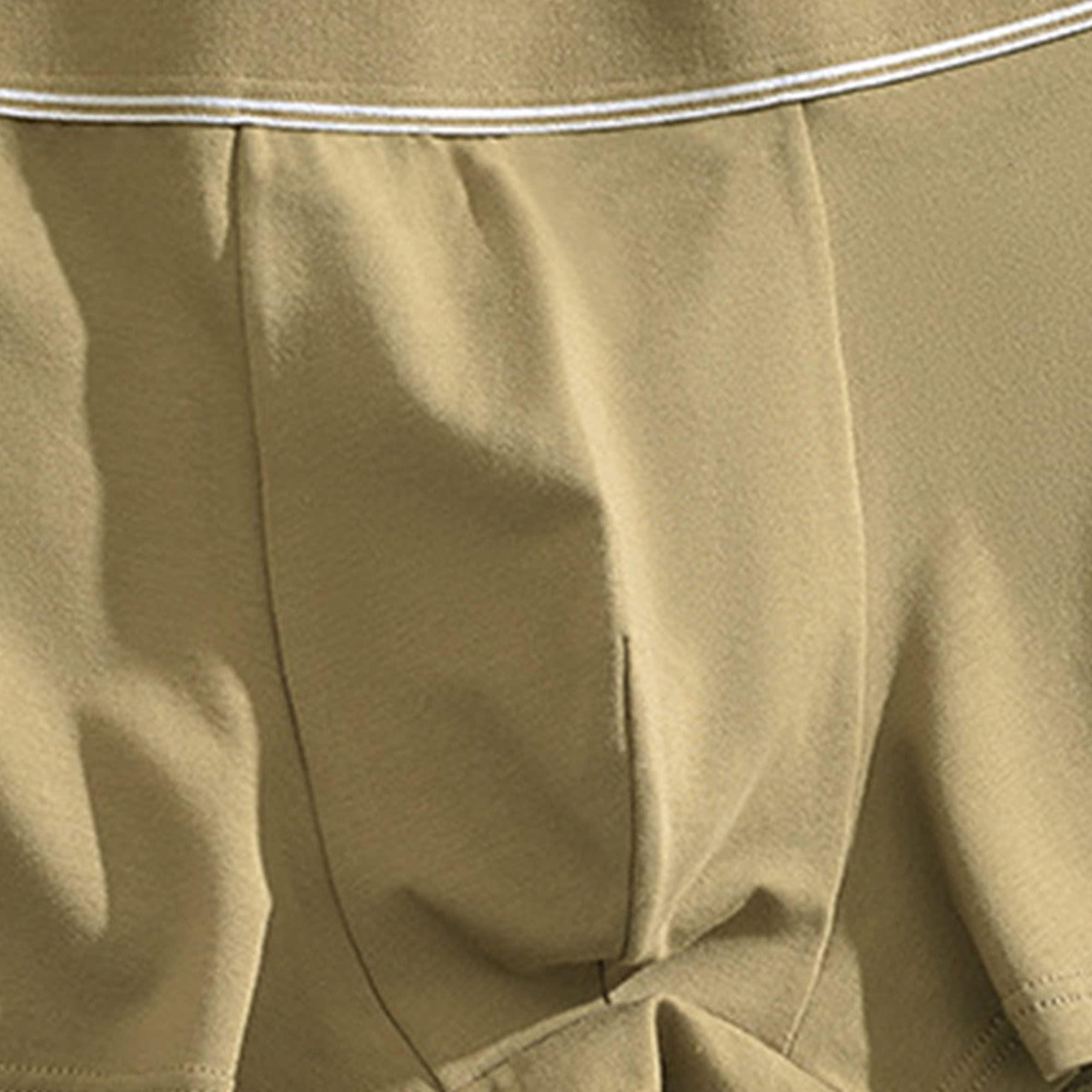 Maiyifu-GJ Men's Cotton Solid Colour Underwear Cool Moisture-Wicking Boxer Briefs Stylish Breathable Underpants (Yellow 1PC,3X-Large)