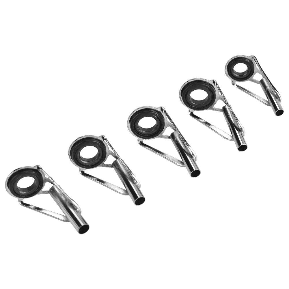 Alomejor Fishing Rod Stainless Steel Carbon Rod Guides Fishing Rod Eyes Guides Line Rings for Outdoor Fishing