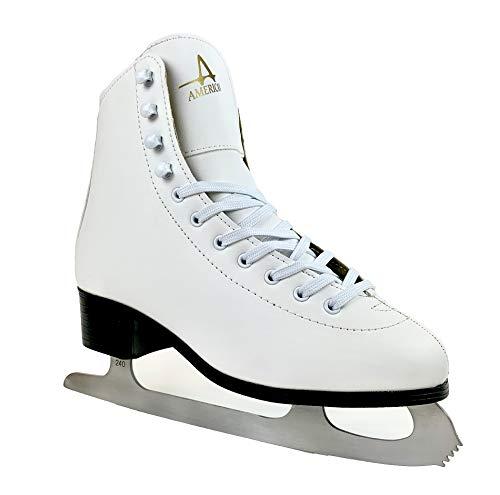 American Athletic American Athletic Shoe Women's Tricot Lined Ice Skates, White, 8 (52208)