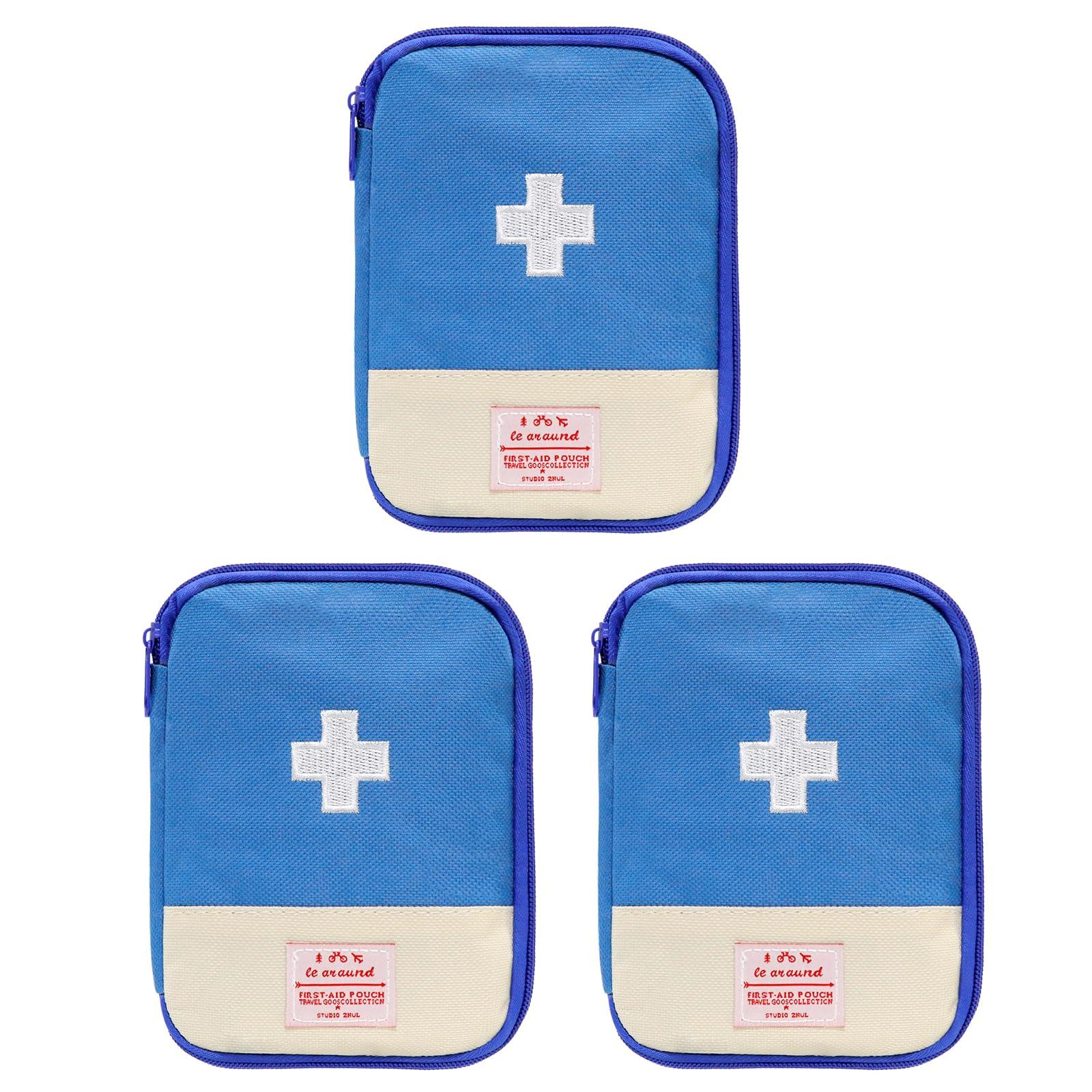 Faylapa Faylapa 3Pcs Mini Empty First Aid Bag, 7x5 inches Travel Essentials Portable Medical Pouch Medicine Bag for Hiking, Home, Travel, Camping, Outdoor, Car, Office (Bag Only)