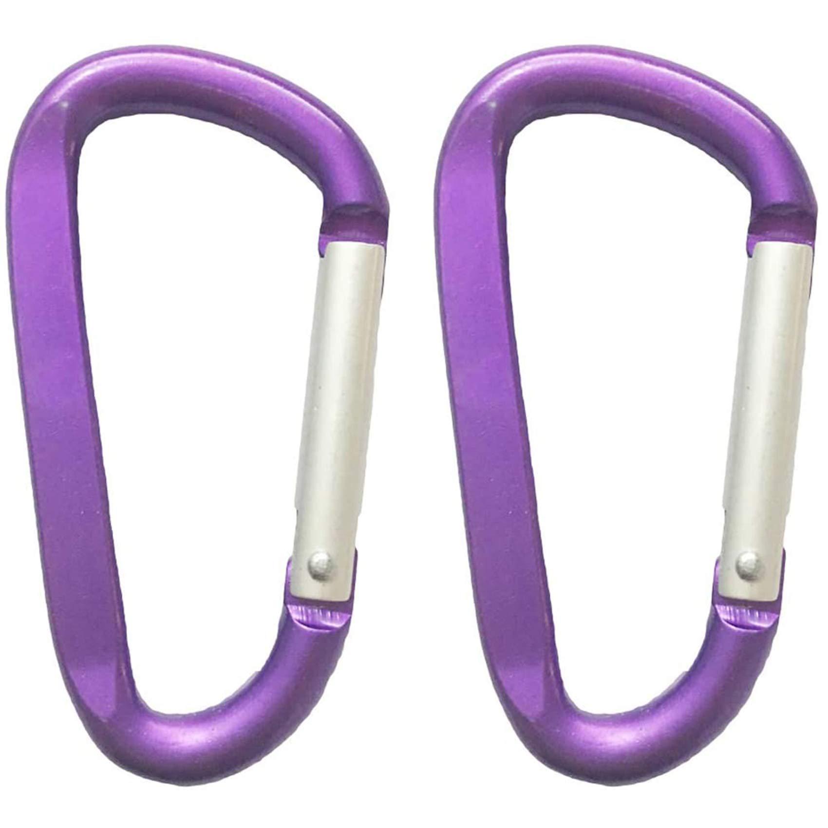LESHIRY LESHIRY Large Carabiners Keychain 3\" Aluminum D Shape Premium Durable D-Ring Carabiner Clip Hook Camping Accessories Snap Link Key Chain Durable Improved Design (2pcs Purple)