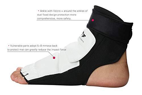 Lorsoul Lorsoul Taekwondo Foot Protector Gear Martial Arts Fight Feet Guard Ankle Support for Men Women Kids Boxing Kicking Punch Bag Sparring Training MMA UFC (XX-Large, White)