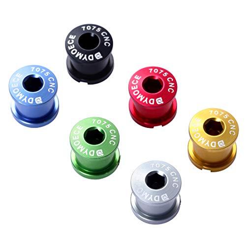 Dymoece Dymoece 7075 Aluminum Alloy Double Chainring Bolts for Road MTB Bicycle M8 Crankset (Red)