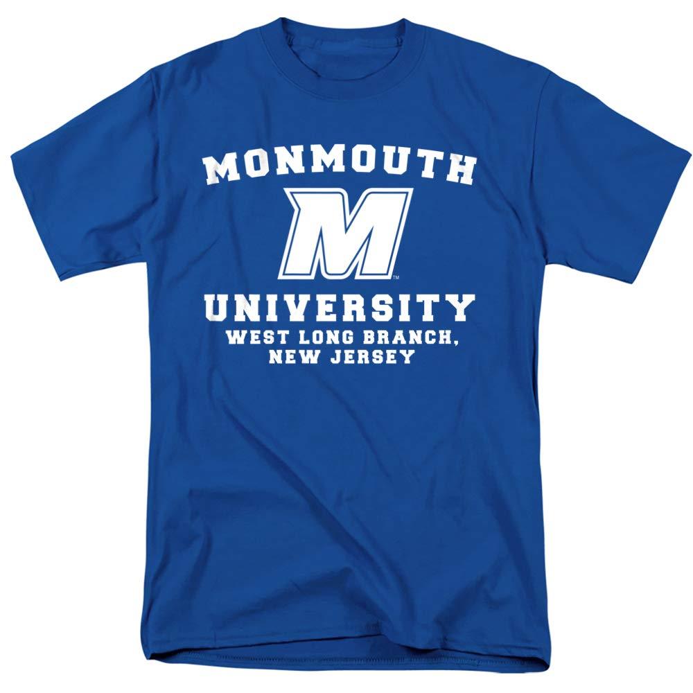LOGOVISION Monmouth University Official Circle Logo Short Sleeve Mens Cotton T-Shirt,Royal, Small