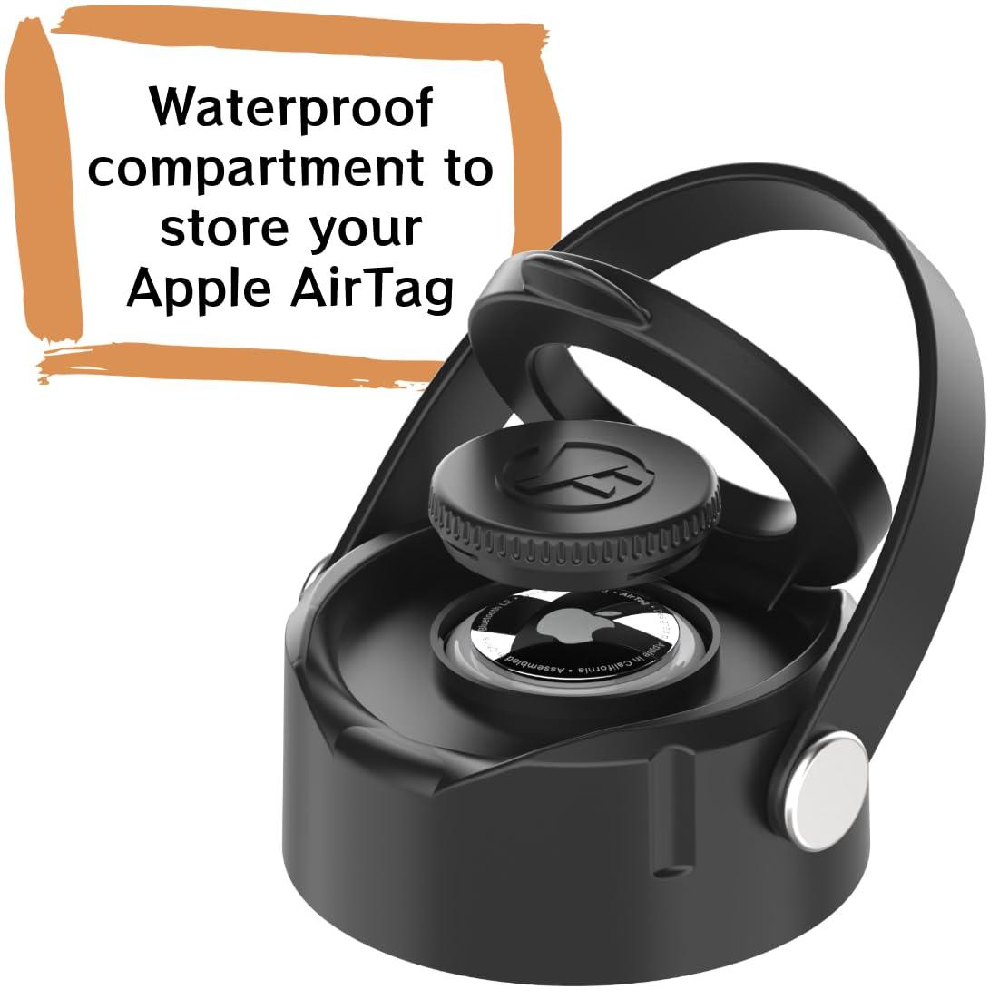 Versafactor Versafactor WaterLink MagSafe Compatible Lid for YETI Rambler Chug Cap, AirTag Holder, Magnetic Phone Stand (Black, with Handle)
