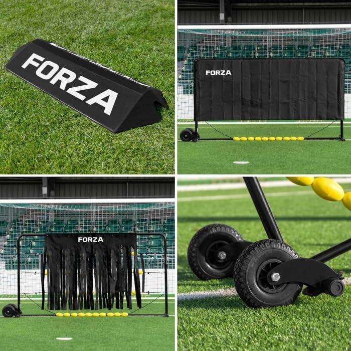 FORZA FORZA Mini GK Ball Deflector | Premium Goalkeeper Training Equipment Customizable Options for Versatile Practice, Includes Carry Bag (with Wheels, Slight Screen + Ramp + Tassels)